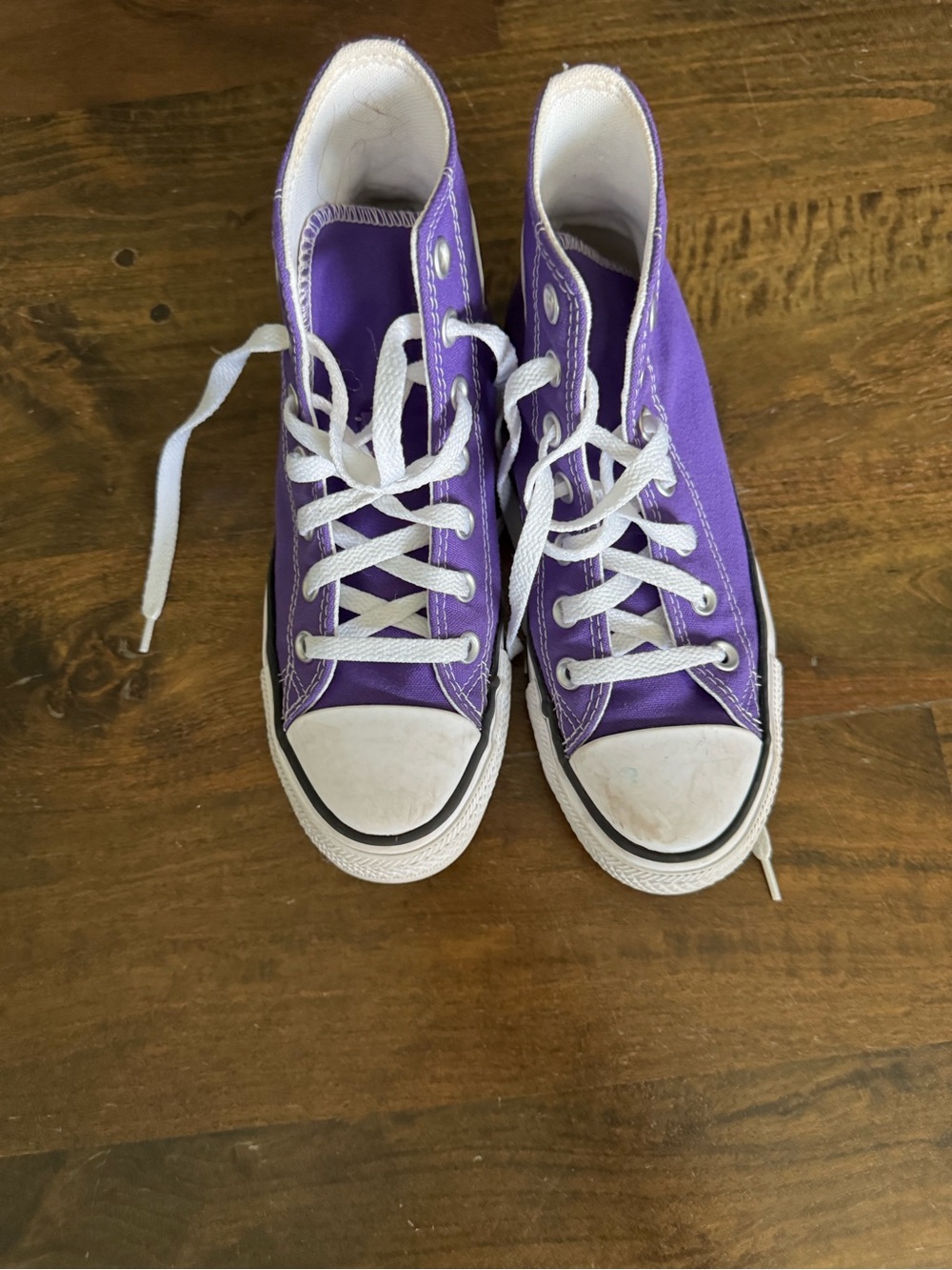 Converse Kids Purple High-Top Canvas Sneakers with White Accents